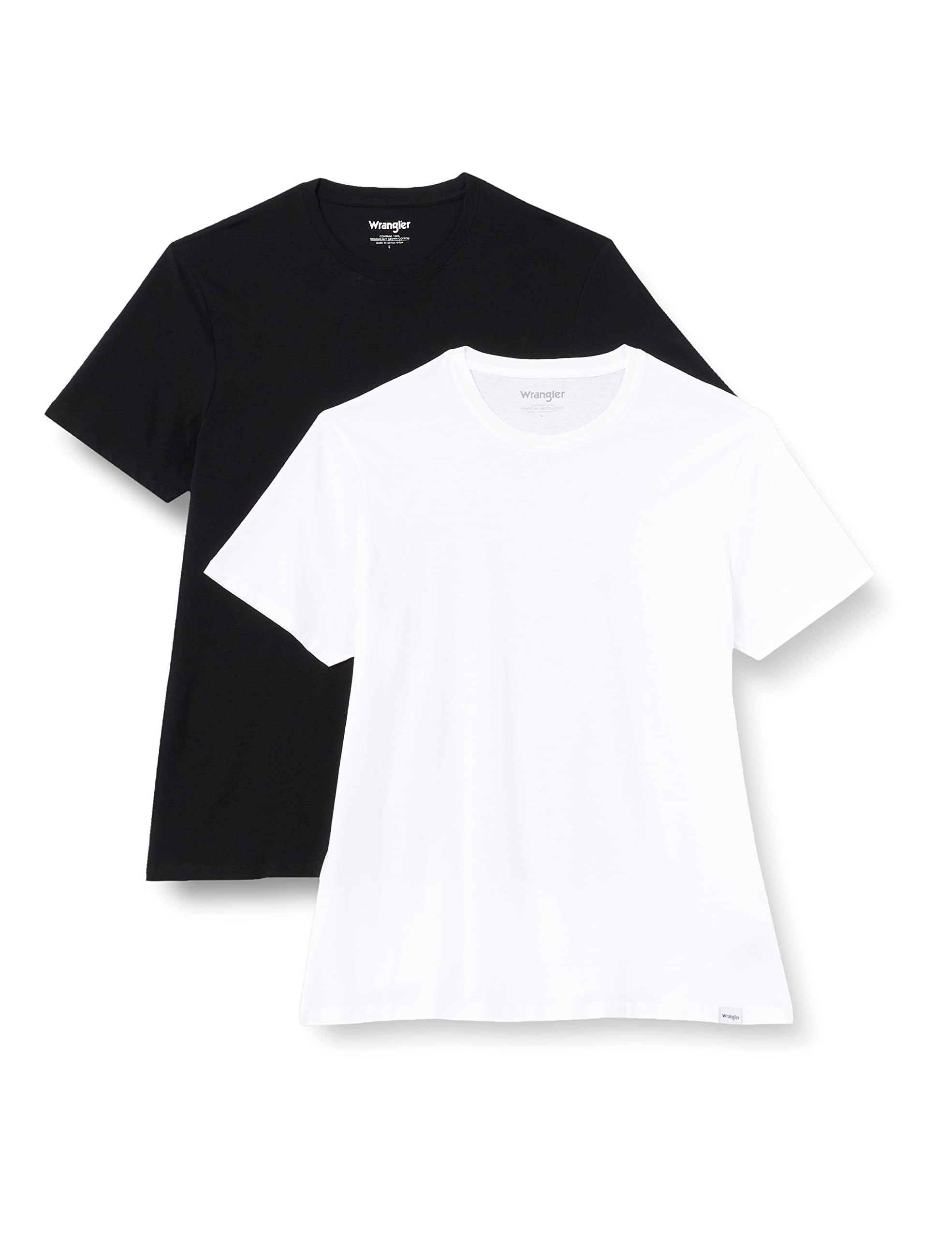 Wrangler Men's 2 Pack TEE Shirt, Black, Large