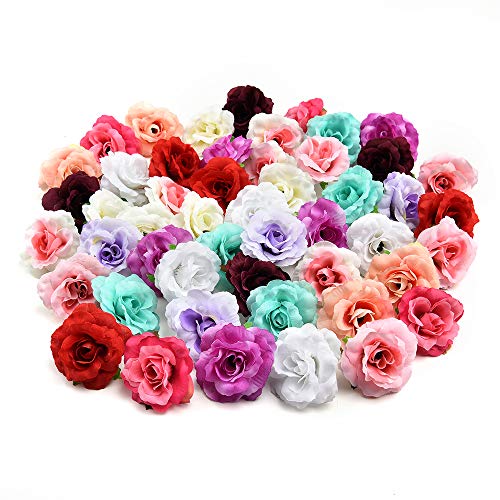 AzXU - Flores de seda decorativas, 30 unidades de 4 cm
