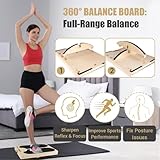 3-in-1 Slant Board & 180°/360° Balance Board, Portable 6 Angle Adjustable Calf Stretcher with Training Poster, Anti-Slip 300LBS Wobble Board for Physical Therapy, Standing Desk & Core Strength - Image 6