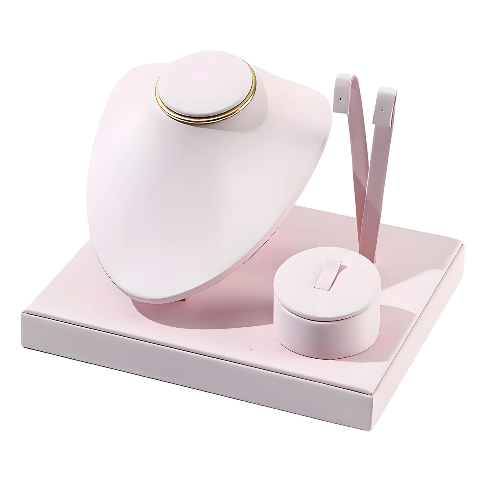Kaeltsyn Modern Jewelry Rack with PU Leather Surfaces for Showcasing Necklaces Earrings and Bracelets Jewelry Exhibition Stand