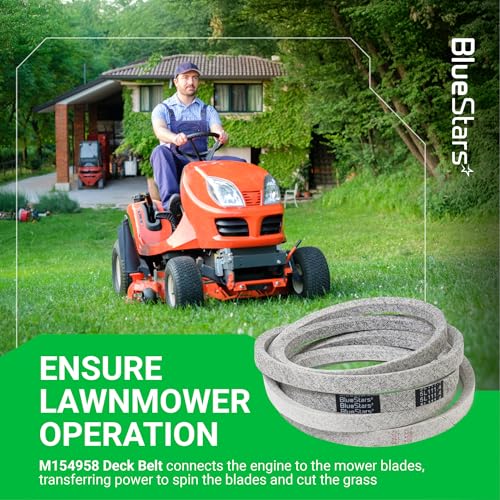 Image of BlueStars M154958 Mower Deck Belt | Aramid Cord | 111.4 inch x 5 /8 inch | Deck Belt - for 48 Inch Decks John Deere GT235 X300 345 X320 325 GT275