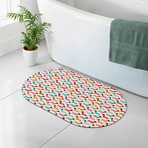 Vintage Perros Salchicha Dachshund Illustratio Alfombra de Suelo Tierra de diatomeas Alfombra de baño Absorbente Antideslizante baño Ducha alfombras 40X60cm Cover