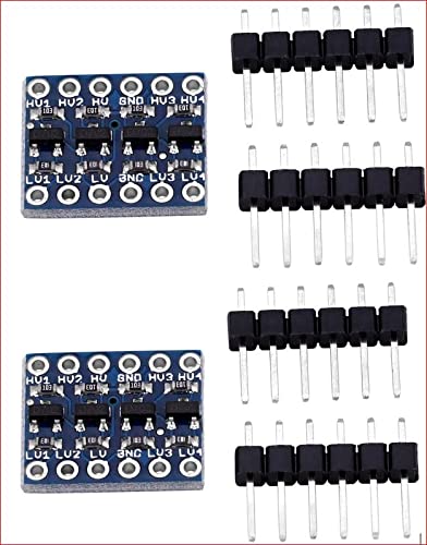 RedTagCanada 4 Channel IIC I2C Logic Level Converter 5V to 3.3V Bi-Directional Shifter Module for Arduino (2, IIC I2C Module with Pins)