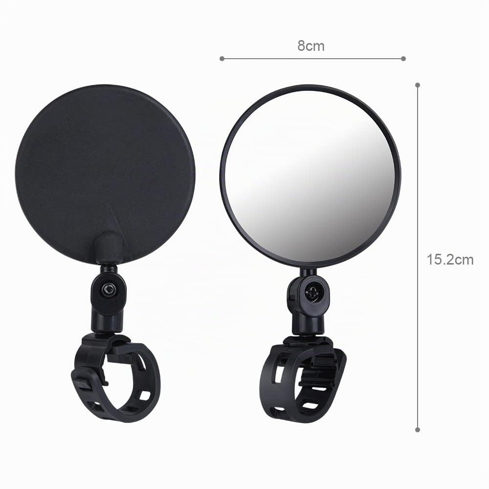 Flintronic Specchietto Retrovisore per Bicicletta, 2 Pezzi 360 ° Ruotabile Regolabile Grandangolare, Accessori per Tutte le Bici, Moto(15-30 mm)