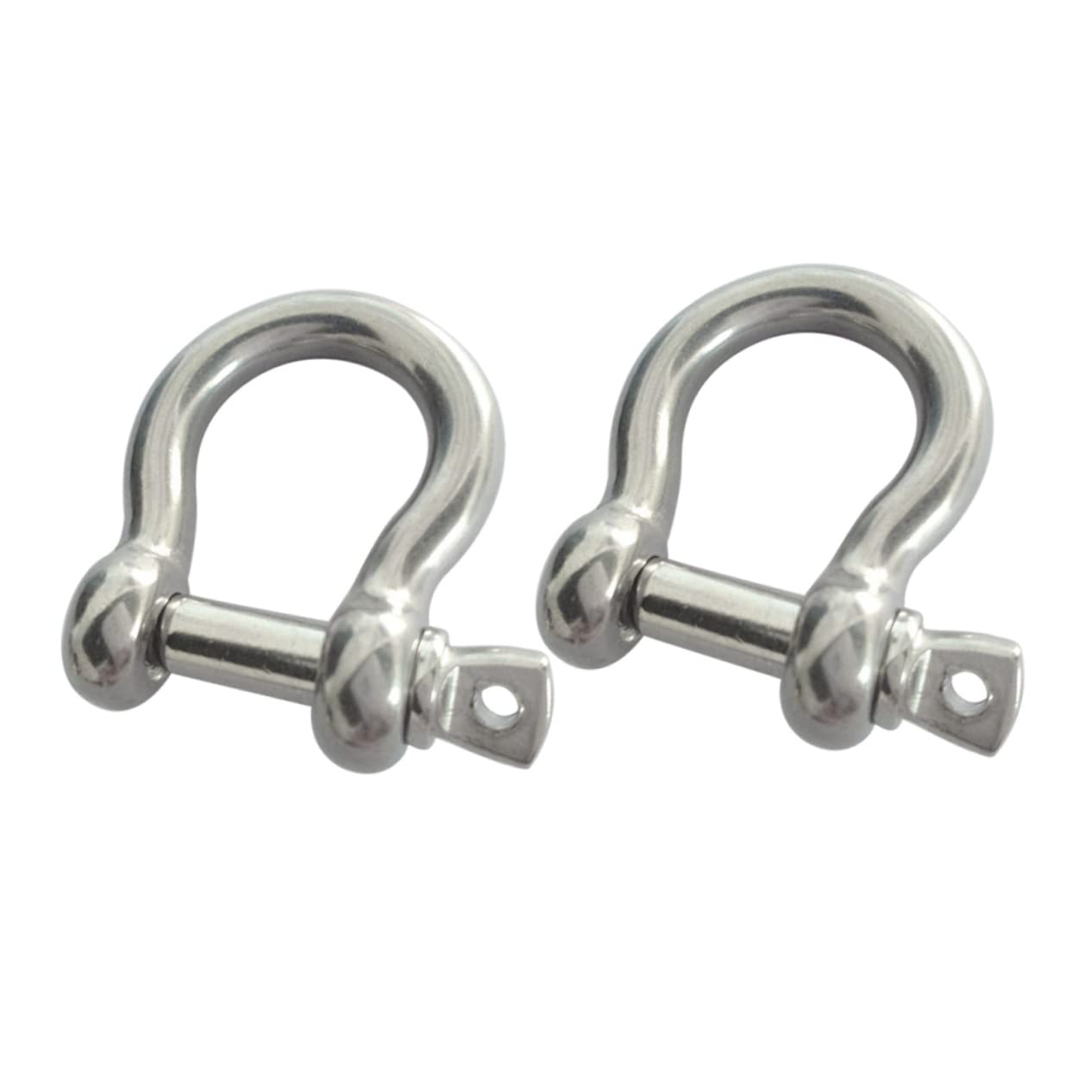 SOLUSTRE 2pcs 304 Lifting Shackle Safety Bow Shackle Anchor Chain Shackle Boat Anchor Shackle Bow Shape Load Clamp Off Road Shackles Vehicle Shackles Bumper Spiral Stainless Steel