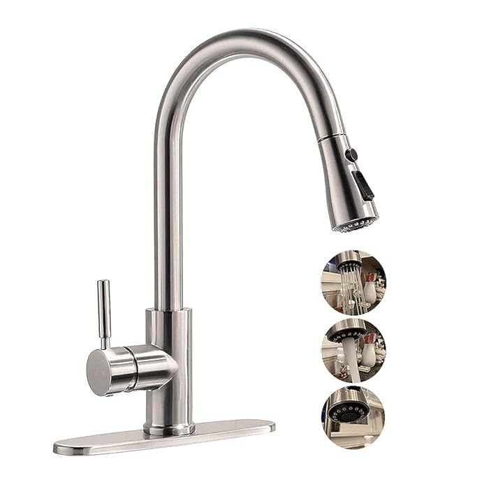 Buy Single Handle high arc Brushed Nickel PullOut LowLead Modern