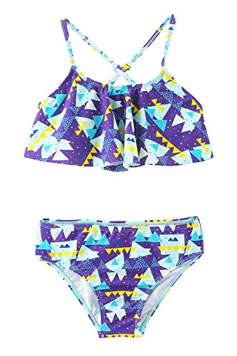 Image of Girls Two Piece Bikini Swimsuits Hawaiian Floral Bathing Suit for Kids Summer Beach Swimwear Set 3-16 Years