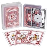 Waterproof Playing Card Deck with Jokers - 54 Clear Plastic Cards, Poker Size, Standard Index - Durable, Washable and Easily Portable - Flexible, Smooth Shuffling - Hard Plastic Carrying Case Included