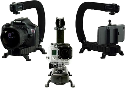 Miniatura 7 de Cam Caddie Scorpion Jr - Estabilizador de cámara  Mango estabilizador plegable para todos los teléfonos DSLR GoPro teléfonos móviles con zapata fría