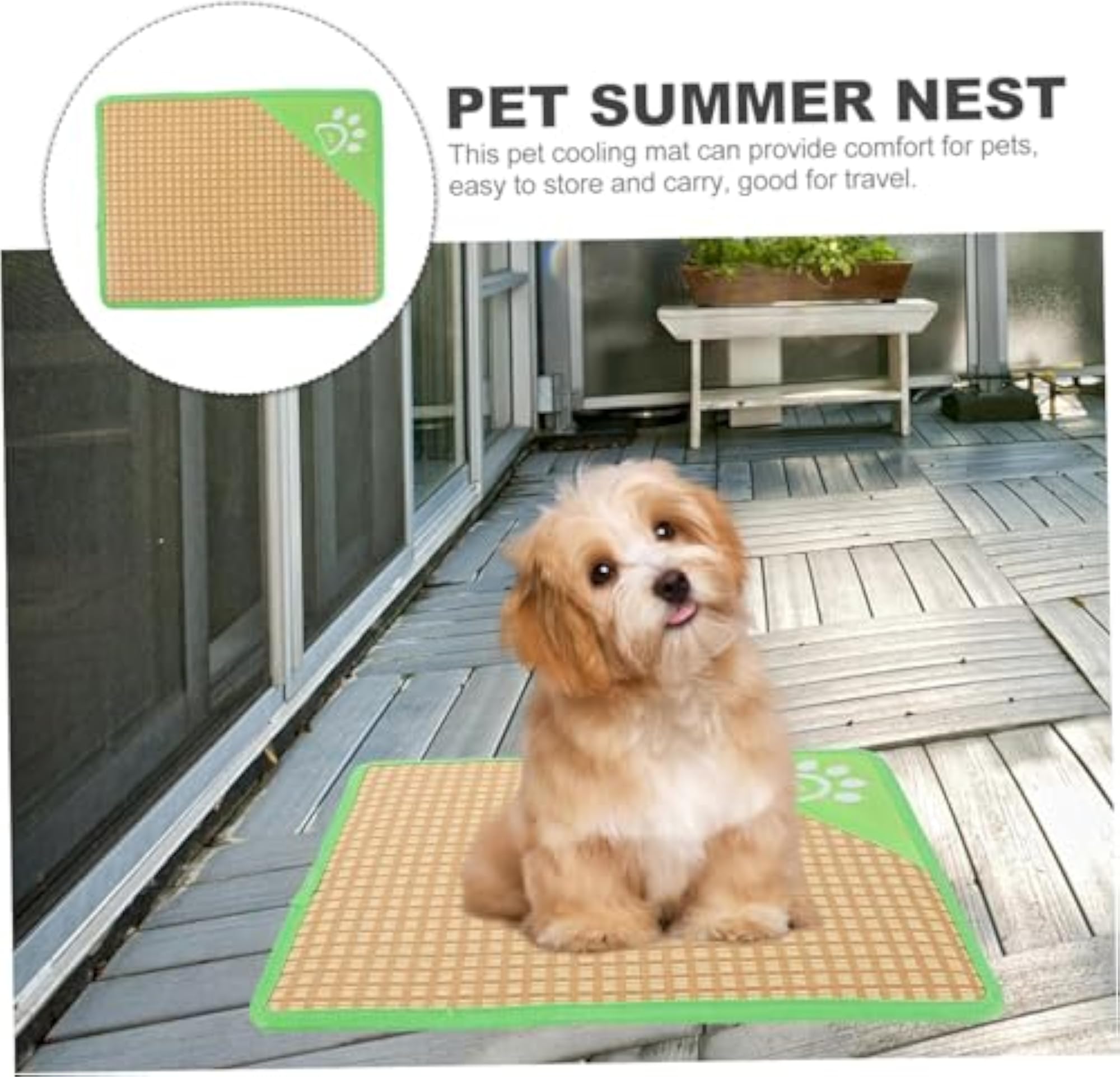 Pet Cooling Bed for Dogs & Cats, Soft Sponge Cushion