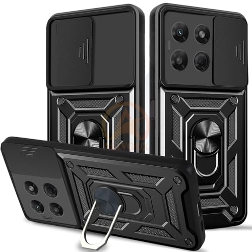 Image of Armor Bumper Back Cover Case for Motorola Moto G37 Power 5G Rotating Camera Cover, Ring Holder & Kickstand | Heavy Duty & 360 Degree Protection Back Cover For Motorola Moto G37 Power 5G(Black)