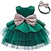 IMEKIS Mädchen Weihnachtskleid Kinder Baby Weihnachtskostüm Prinzessin Blumenkleid Pailletten Bowknot Tüllkleid Ärmellos Rüschen Tutu Hochzeit Taufkleid Geburtstag Party Outfit Grün 1-2 Jahre