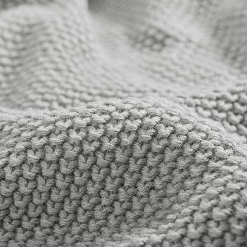Image of Ink+Ivy Bree Knit Throw Blanket for Bed, Sofa, and Couch, Lightweight, Breathable, Soft & Cozy Summer Blanket, Full /Queen (90 in x 90 in), Grey