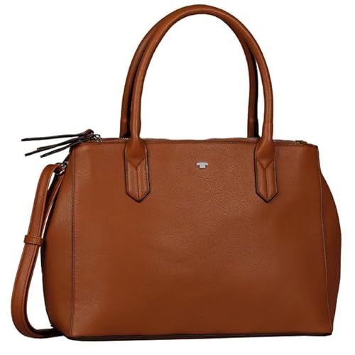 TOM TAILOR Roma Damen Shopper Umhängetasche Reißverschluss Mittelgroß Braun