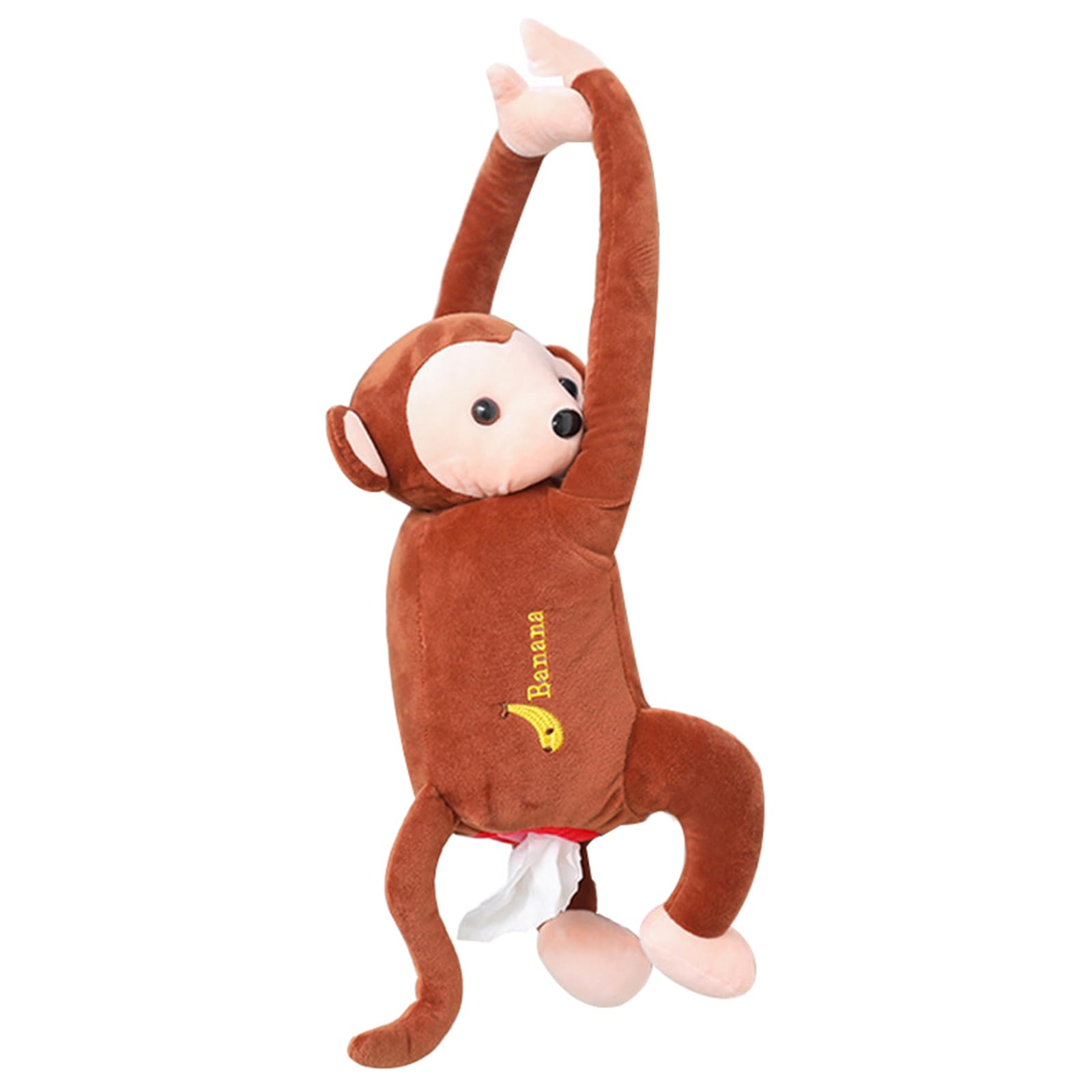 Tsophreniq Cartoon Monkey Home Car Hanging Paper Napkin Tissue Box Cover Holder Portable Paper Interior Accessories Monkey Tissue Dispenser for Car