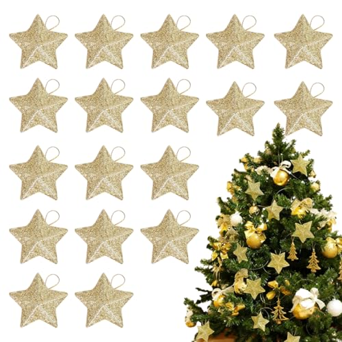 HQRKOTM 18 goldene Weihnachtsdekorationen, weihnachtsbaumschmuck, 50 x...