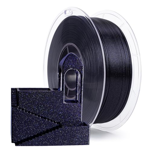 ZIRO 3D Printer Filament, 1.75mm Shiny Sparkle Glitter PLA, Firely PLA Series, Fit for Most FDM Printer, Galaxy Effect Printing Material, 1KG Spool, Dimensional Accuracy +/-0.03mm, Gemini Starlight