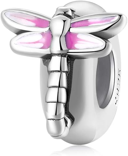 Abalorio espaciador de goma con cuentas espaciadoras de plata de ley 925 para pulseras estilo Pandora