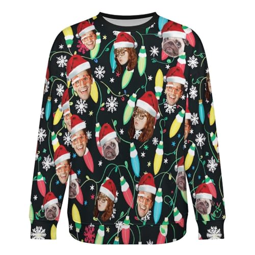 Custom Ugly Christmas Sweater Funny Sweatshirt Crew Neck Novelty Sweaters Knitted Pullover Tops for Men4