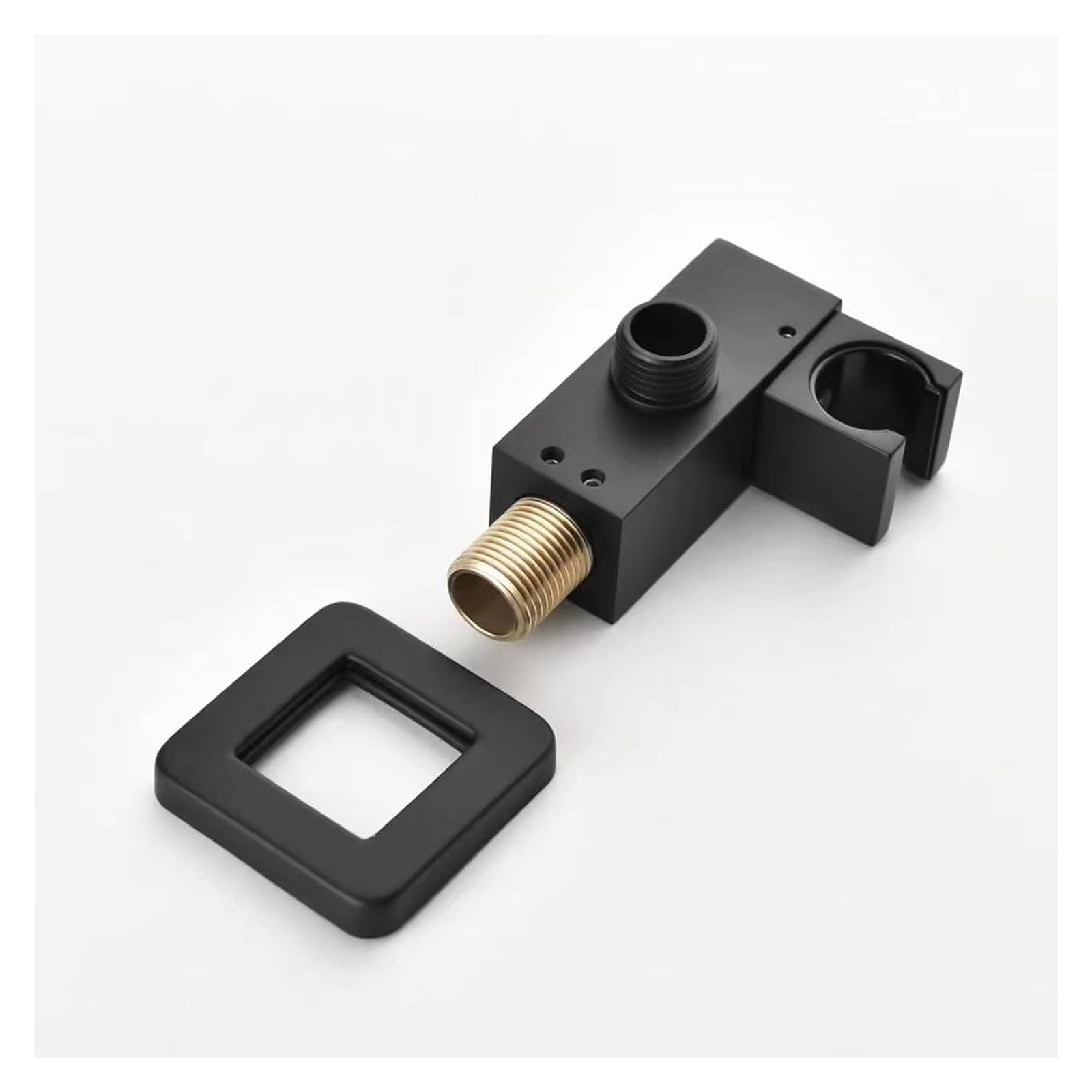 Soporte ajustable negro para cabezal de ducha con pantalla LED de temperatura, soporte de latón montado en la pared para varita de ducha de mano y diseño elegante
