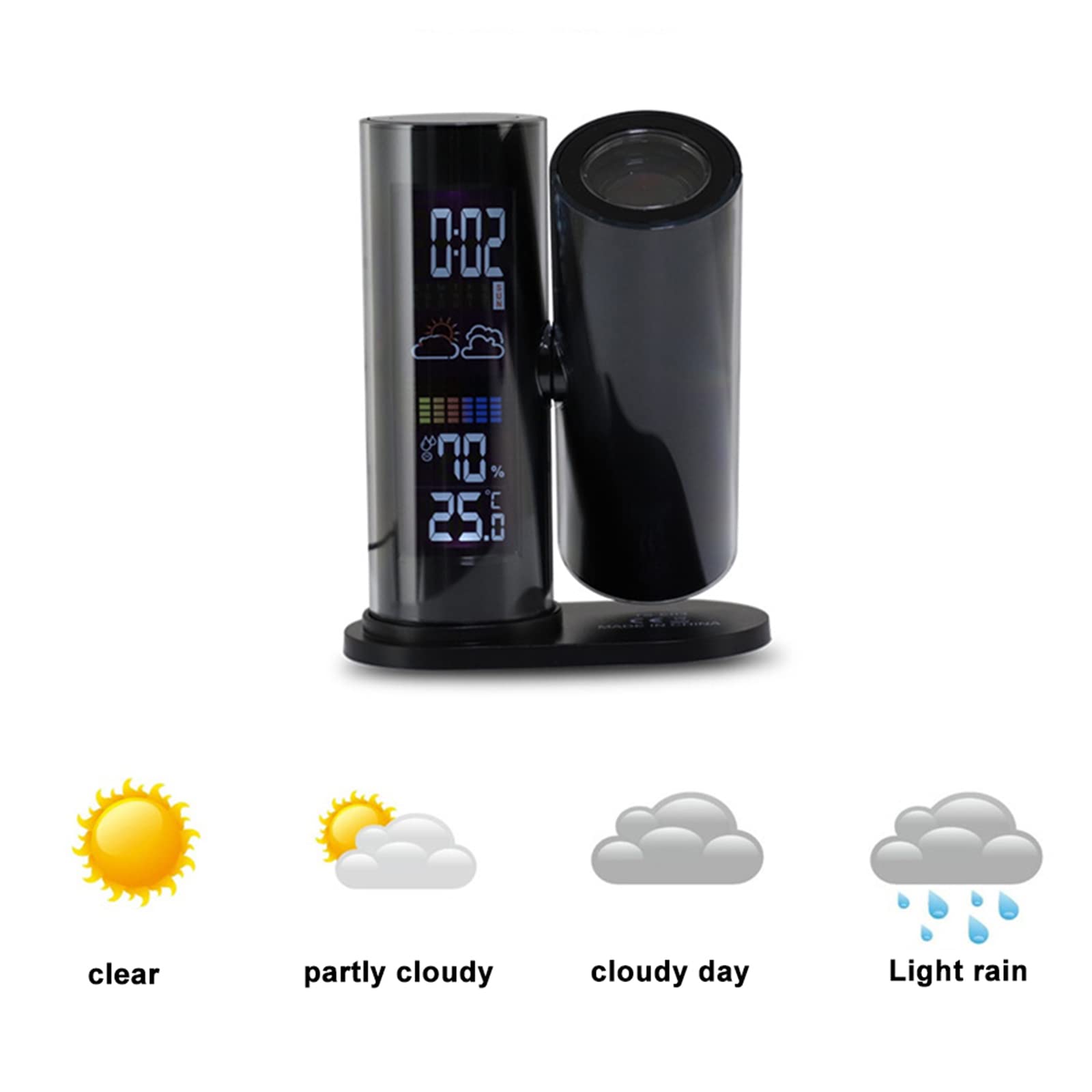 Amazon.co.jp: プロジェクター時計、多機能気象カレンダーLCDデジタル