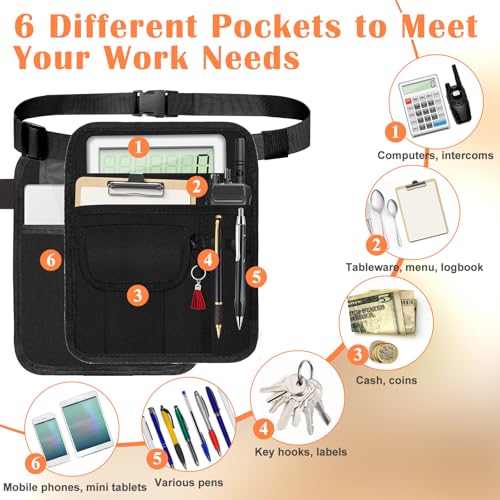 Solaradgy Premium Server Pouch, Beautyflier Waist Apron for Cash Adjustable Belt Waitress Apron with Pockets & Buckle Utility Server Accessories Bag Ideal for Busy Environments by Solaradgy - Image 3