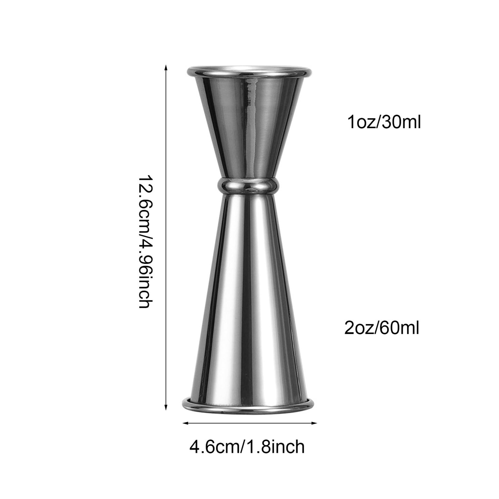 Vaso medidor de acero inoxidable de doble tiro, coctelera para bebidas alcohólicas, herramientas de cocina y bar (estilo b)