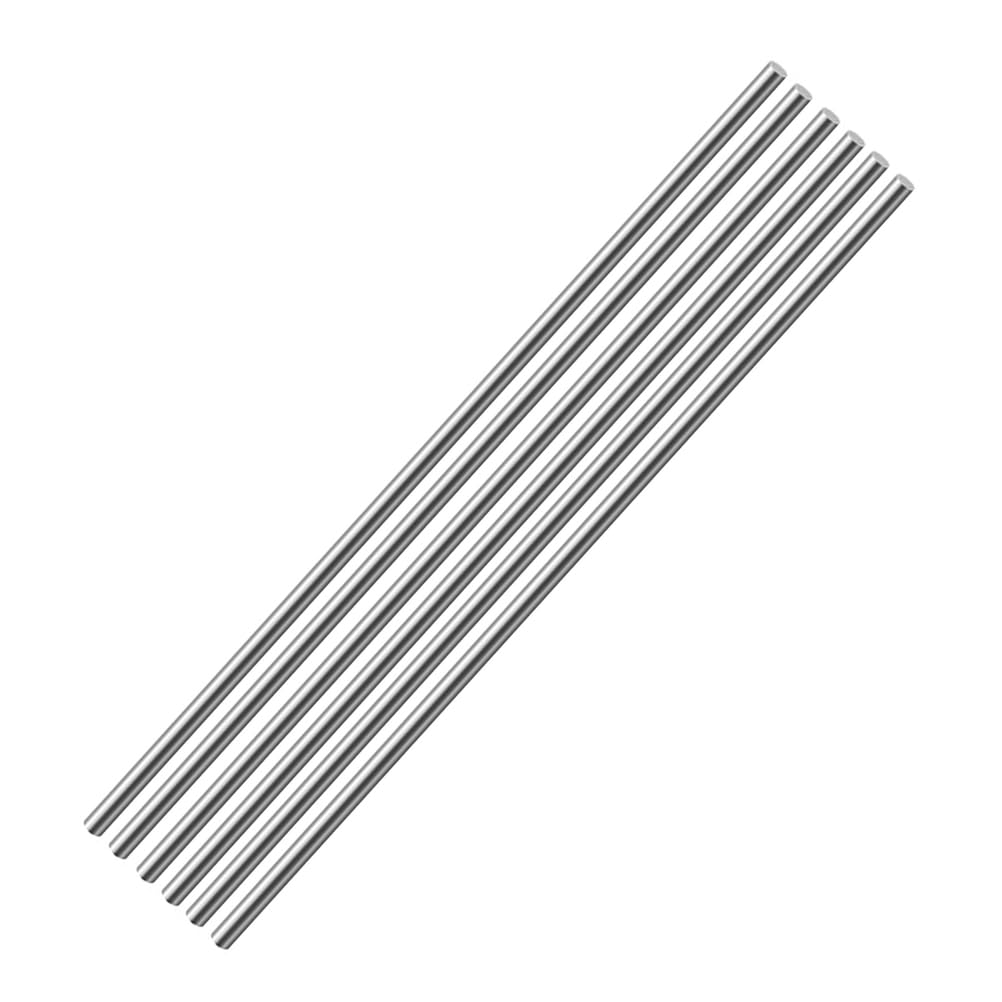 HGCOEYR Stainless Steel Round rods, 304 Stainless Steel Round Bars 6Pcs 50cm Silver 2-3mm Surface Weldability For Boring Stock(Diameter 3mm)