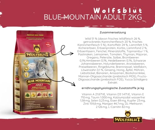 Wolfsblut Hund Adult | Trockenfutter | Multi Bundle | Mix Paket | Sparpaket | 2 x 2 kg | Verschiedene Sorten (2 x 2 KG, Blue Mountain)