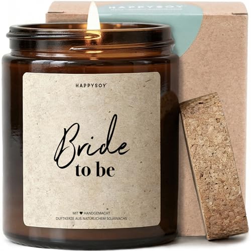 Bride to Be - Duftkerze mit Spruch als Geschenk für Braut, JGA, Verlobung, Hochzeit, Duftkerze im Glas