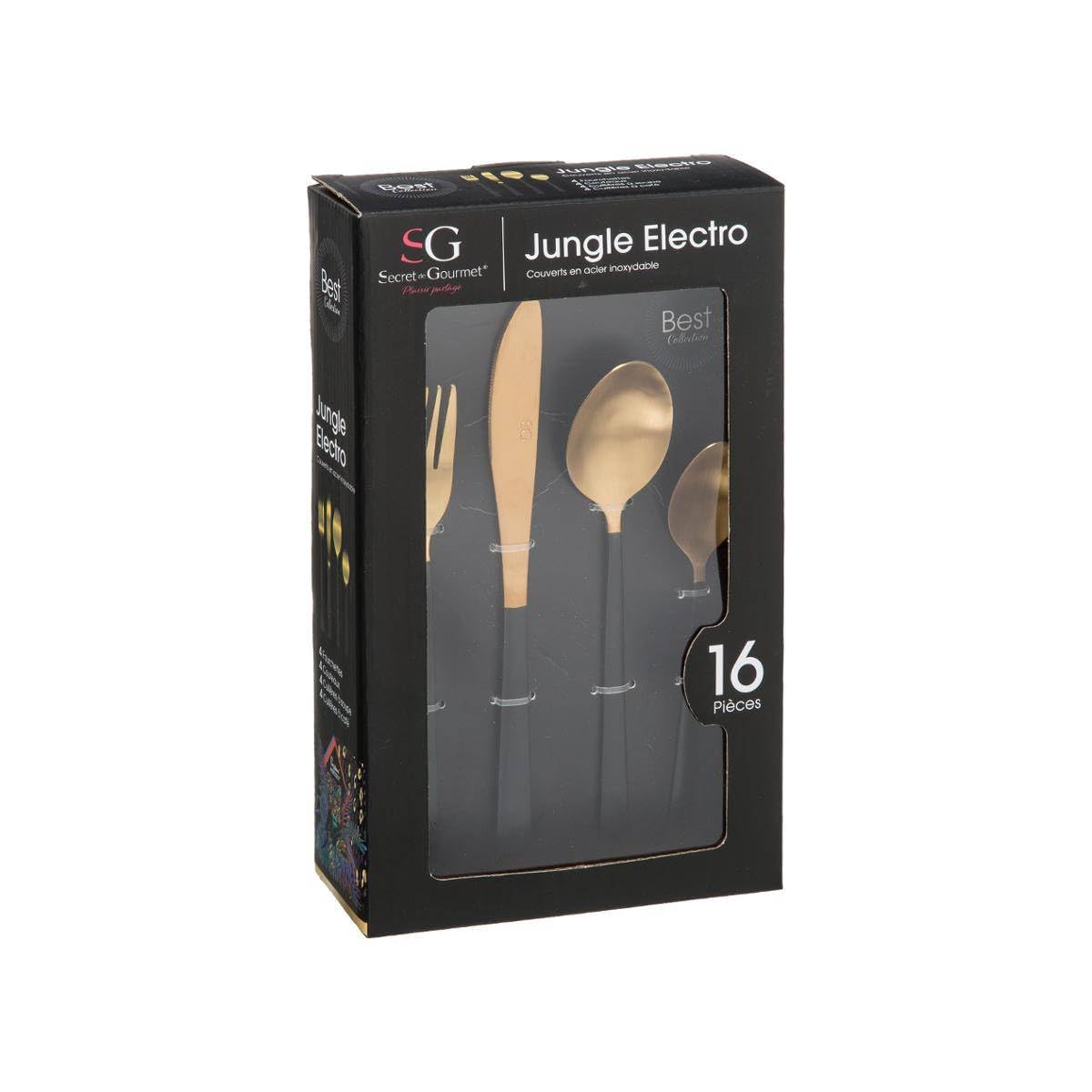 Cubiertos de acero inoxidable 16 piezas Jungle E