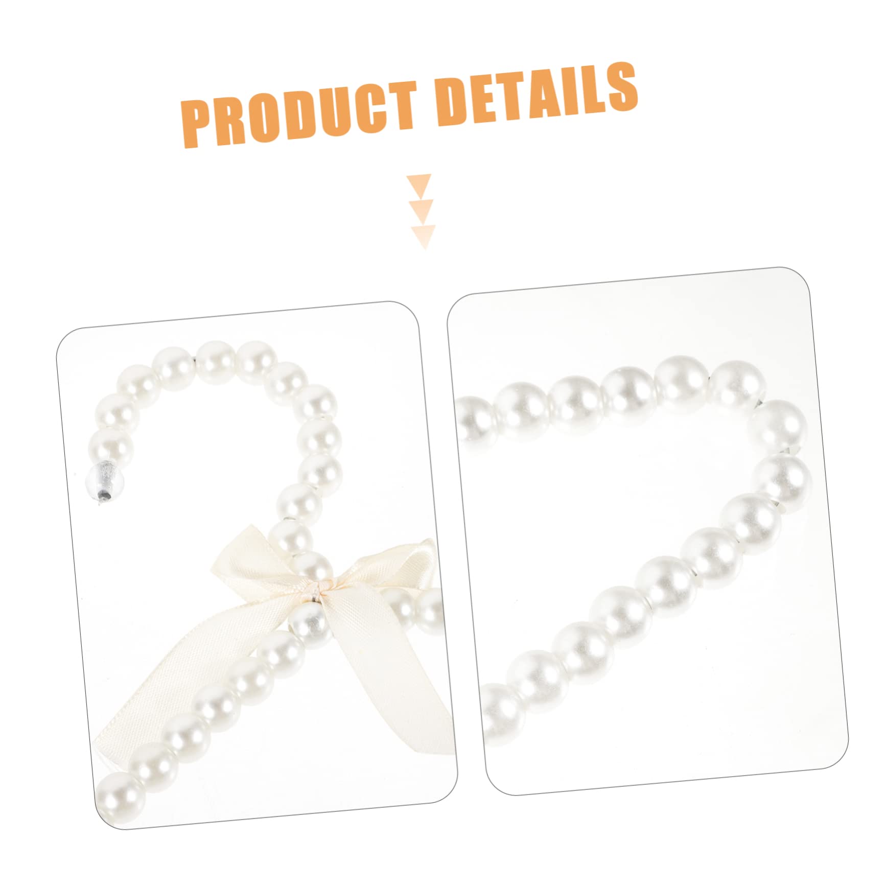 COHEALI 4 Piezas Perchas de Perlas para Ropa Perchas para Niñas Ornamento de Perla Exquisito de Princesa