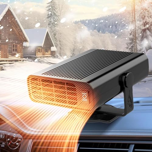 Calentador de Coche, 2 en 1 Calefacción Rápida Desempañador Deshielo, 12V 150W Calentador de Coche Portátil, 360 °Rotatable Auto Windshield Defroster para Todos los Coches