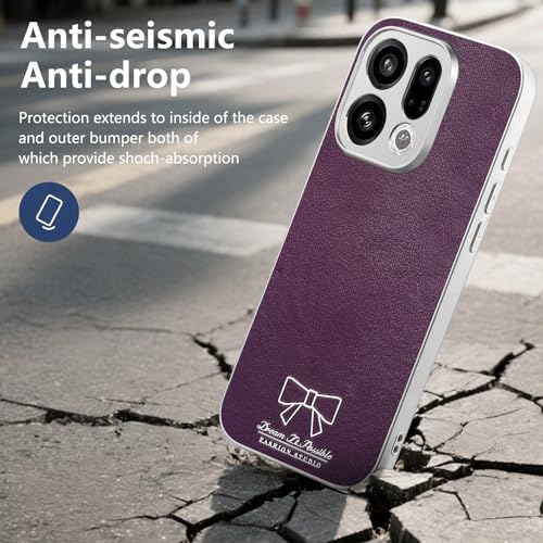 Image of for Oppo Find X9 5G Magnetic Case Butterfly Bow Pattern PU Leather + TPU + PC Shockproof Phone Cover - Purple