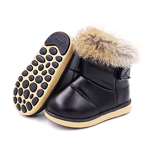 BEAU TODAY Girls Boys Snow Boots Winter Warm Waterproof Outdoor Non-Slip Cold Weather Comfortable Casual Shoes (Toddler/Little Kid)3