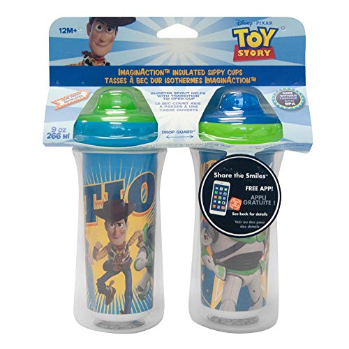 The First Years Disney/Pixar Toy Story Insulated Hard Spout Pack Of Sippy Cups For Toddlers, 9 Ounce (Pack Of 2) #TOP5