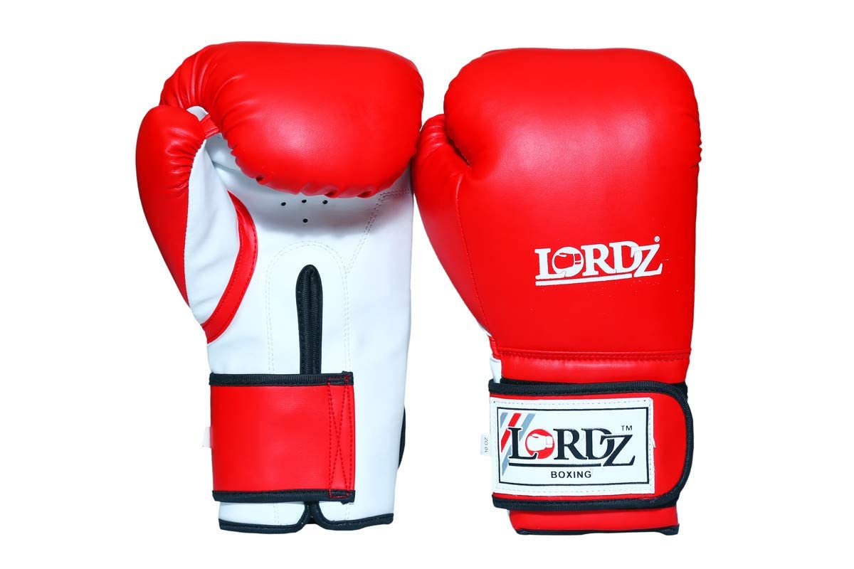 Lordz Pu Synthetic Leather Boxing Gloves with Sandwich Padding for Men and Women (M, Red)-picture-31