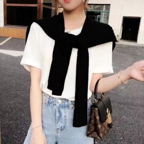 Fake Sweater, Sweater Shawl Wraps for Women, Knitted Knotted Shawls Casual Scarf Cape Shoulder Tops Blouses Fashion3