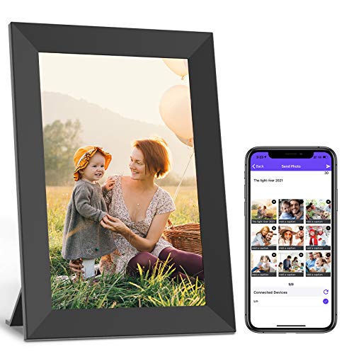 7” Digital Photo Frame WiFi portaretrato digital electronic picture frames, 1024x600 HD IPS Touchscreen, Auto Slideshow Display, Easy Setup for Photo & Video Sharing via Ourphoto APP with 16GB Storage