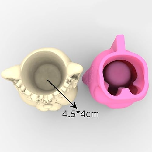 Miniatura 7 de Molde de silicona para macetas de hormigón con diseño de animales pequeños, moldes de yeso de cemento para suculentas, moldes de yeso de cemento de