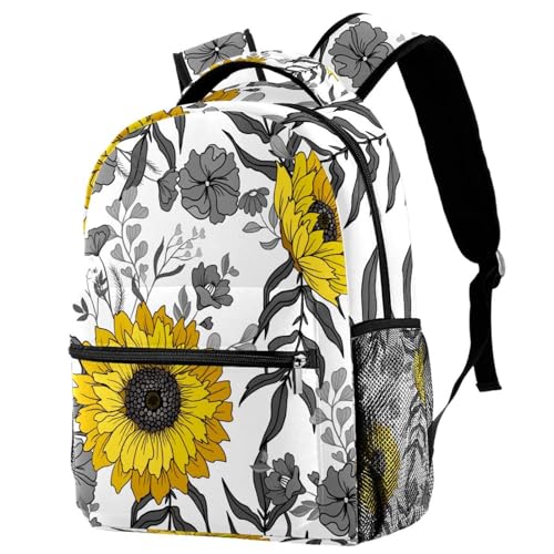 Sac à dos d'école et voyage multicolore pour ados avec grand compartiment fleuri