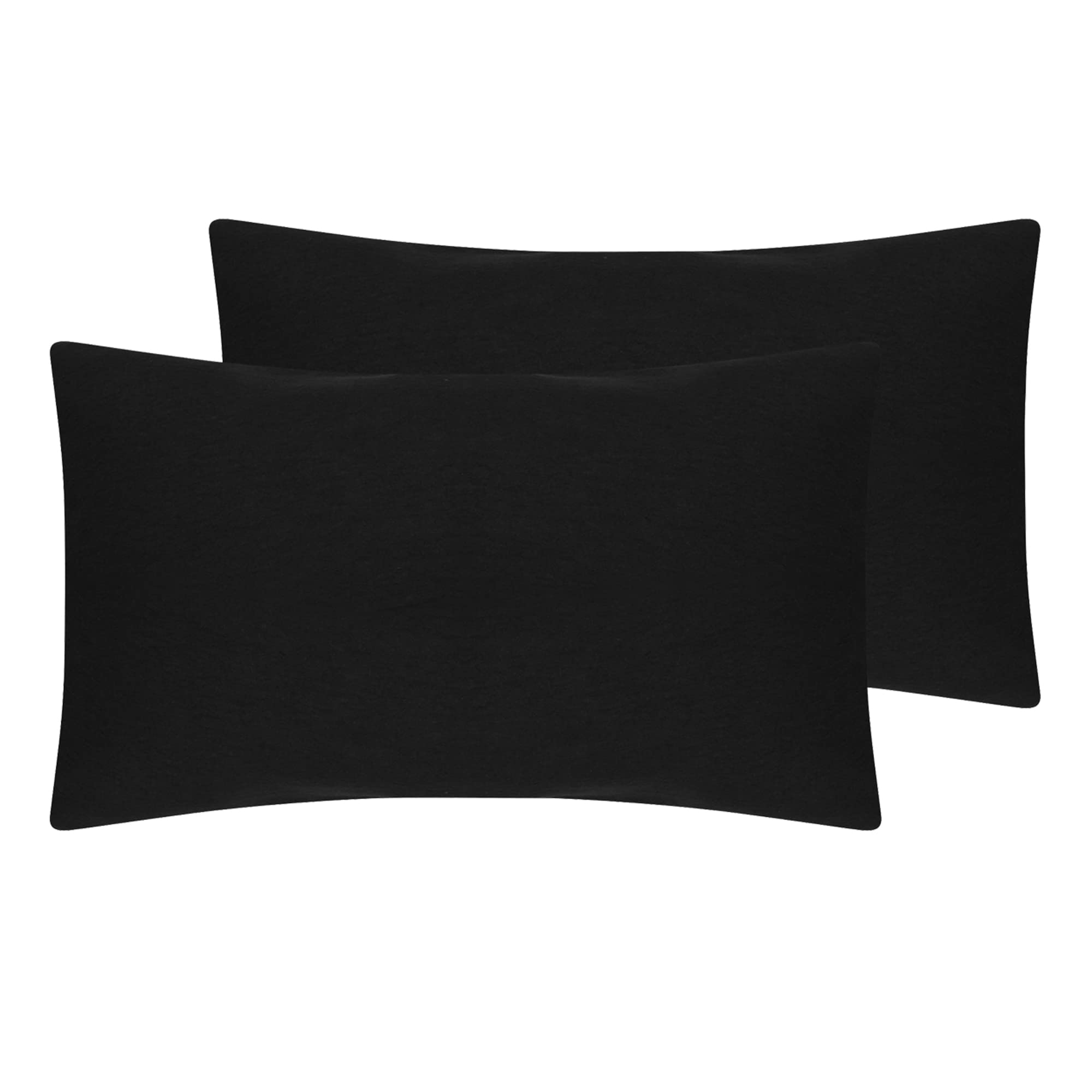 100% Brushed Cotton Duvet Cover Sets | Plain Dyed Reversible Flannelette Bedding Sets With Matching Pillowcases (Additional Housewife Pillowcase Pair, Black), (BCDC)