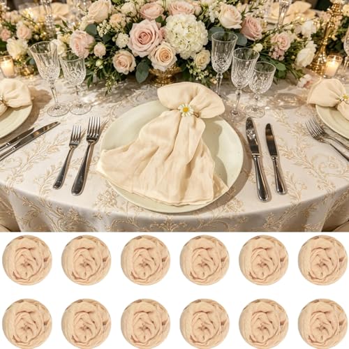 120 Servilletas de Tela Beige 20 x 20 pulgadas Pack miniatura 1