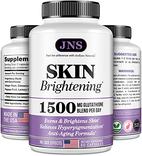 Glutathione Whitening Pills - Made in USA Glutathione Supplement - Natural Skin Lightening Pills - Dark Spots, Melasma, Acne Scar Remover, Hyperpigmentation Treatment - Anti-Aging Antioxidant Formula