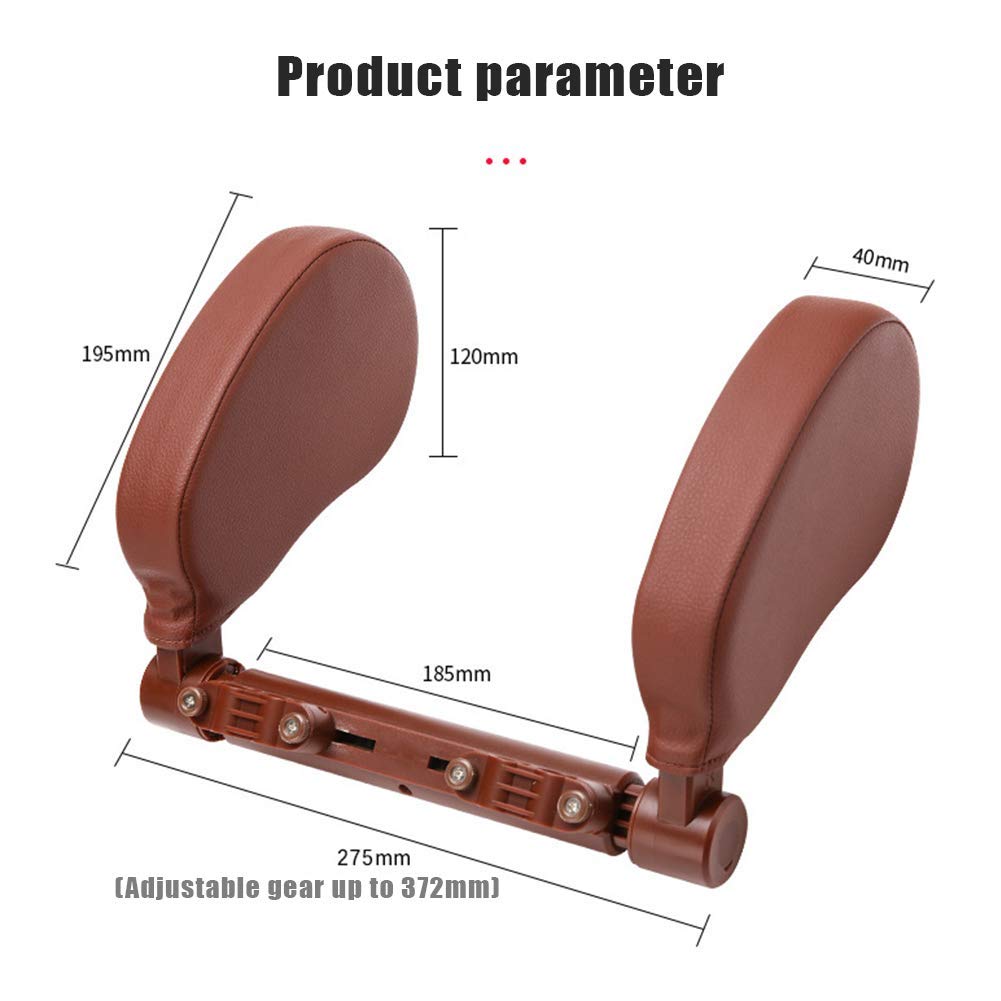 Almohada Universal Para Reposacabezas Para Automóvil, Soporte Para El Cuello Cojín Para Dormir Viaje Almohada Lateral Para Asiento Automóvil Ajustable, Diseño Cremallera Extraíble Y Lavable,Rojo