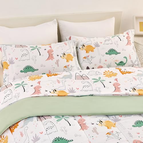 Image of Yibeizi Dinosaur Kids Comforter Set Twin Bedding for Toddler Boys