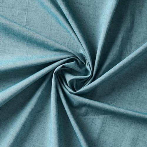 Image of 100% Pure Cotton 3 Layer Dohar, Double Bed Blanket Comforter, (90''X100'' / 230X254 CM), Uni Chambray, Skin Friendly Dohar, Color - Teal Green