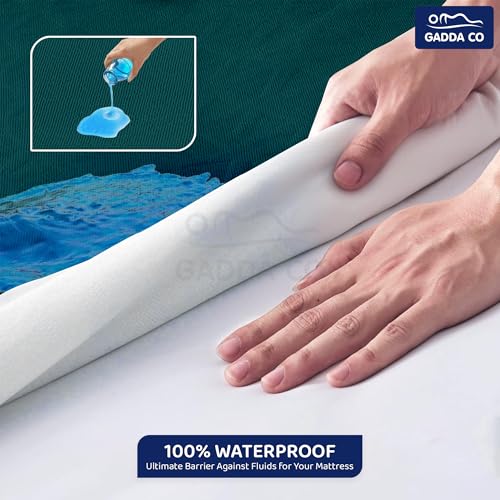 Image of GADDA CO Cotton Feel Terry Ultra Soft 100% Waterproof Mattress Protector King Size, Breathable & Hypoallergenic Mattress Cover, Bed Protector King Size - 78x84 Inch (6.5x7 Ft), Peacock