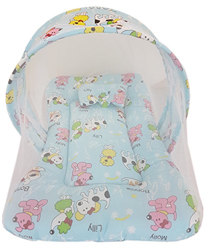 Image of Amardeep and Co Toddler Mattress with Mosquito and Insect Protection Net 70 * 40 cms (Brownie Blue)