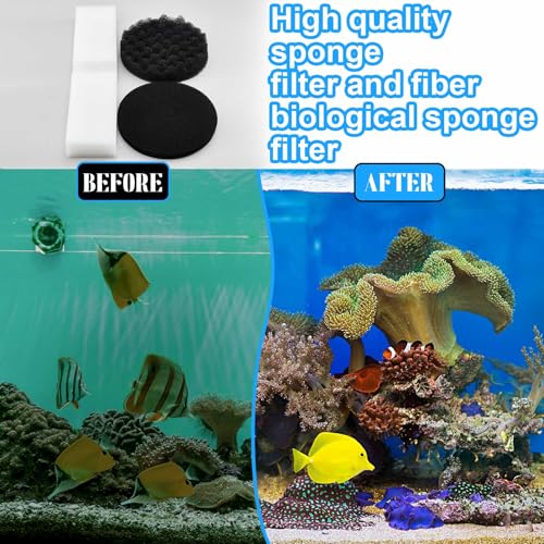 Image of Threlaco 24 Pcs Aquarium Filter Media Kit Compatible with Fluval Fx4 /Fx5 /Fx6 Filters, 4 Bio-Sponge Pads, 6 Bio-Sponge Block, 6 Activated Carbon, 4 Carbon Foam Pad, 2 Silicone Lube, 2 Ceramic Rings